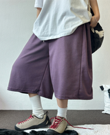 BACK POCKET SIDE PINTUCK BALLOON BERMUDA 💙🤎🖤🩶💜6COLOR