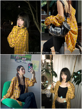 パンプキンチェックルーズフィットボクシーシャツ