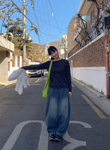 26SS★ [BAONHAUS]ソレアフラワーリブ長袖Tシャツ