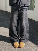 スリートラックデニムパンツ S, M, L (2 colors)
