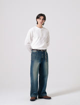 26SS★ テクスチャーヘンリーネックロングスリーブTシャツ