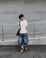 Boel Velour Ribbed Henley Short Sleeve