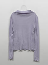 ベルベットシースルーモックネックTシャツ