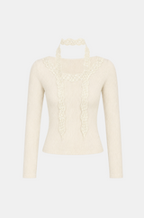 Sorin Lace Choker Knit Top