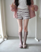 cozy gray line shorts