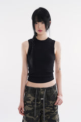 Akaroa vintage cropped sleeveless top