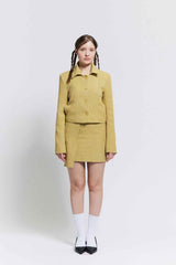 Stitch cropped jacket (Yellow)