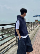 Semi crop hood vest