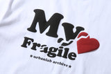 フラジャイル ハート リンガーTシャツ (White)
