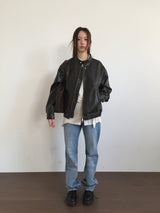 Rivet Motor Leather Jacket (2color)
