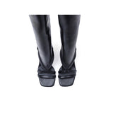 Side Cut-Out Open Toe Boots Heel(Black)