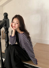 #Lumia Border One Shoulder Loose Knit (4color)