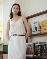 LOGO PLATE MIDI SKIRT [WHITE]