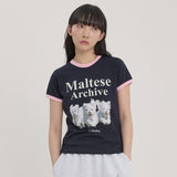 マルチーズ アーカイブ リンガー ハーフスリーブ Tシャツ