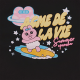 25SS ウーマンサーフィンオパンチュウサギスタンダード半袖Tシャツ ブラック