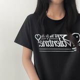 lentie lettering short-sleeved T-shirt