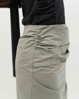 Wide Tie Stripe Halter Top _ GREY