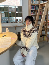 No.1024 dia wool20 KNIT ZIP-UP (3color)
