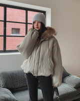 Milky Two Way String Hooded Padding