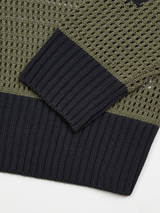 MULTI SKULL MESH KNIT (OLIVE/NAVY)