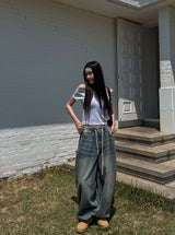 rope shirring off-shoulder tee