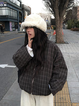 Quad Check High-Neck Avant-Fit Wool Jumper
