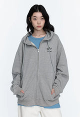 26FW★ Line Work Embroidered Hood Zip-Up