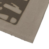Sound wave artwork damage washing T-shirt (Beige)_1