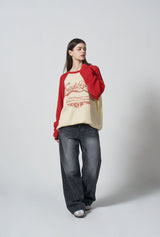 WAVE LOGO CHAIN KNIT - RED