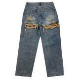 (Unisex) Vintage check denim pants