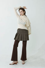 FLARE SPAN FLEECE-LINED PANTS_BROWN