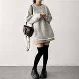  Humming Waist Banding Woolen Miniskirt