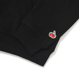 SMALL CHERRY REGULAR FIT HOODIE ZIP UP [BLACK]