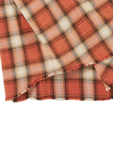 25FW DISTRESSED CHECK COTTON SHIRT ORANGE