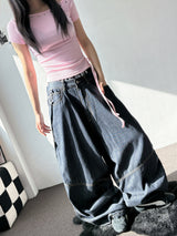 Hotcross Rivet Off-Shoulder Ribbed Crop T-Shirt 5color