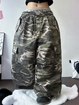 ミリタリーカーゴコットンオーバーワイドバルーンロングパンツ 🤎🩶💚3カラー