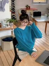 #Pure Basic V-neck Loose Fit Knit (3color)