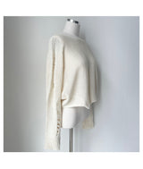  Bohemian damage crop long sleeve knit (5 colors)
