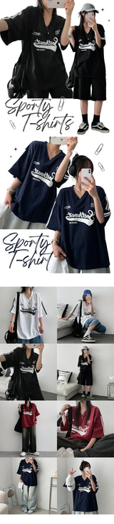 Crane Track V-neck Short-Sleeved T-Shirt