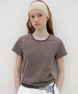 Two-tone Striped T-shirt - Burgundy