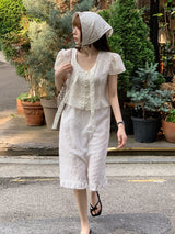 [MADE] Shimiz Dotted Puff Blouse