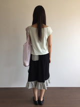 Le Shirring Curtain Midi Skirt (2color)