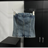 [SET UP가능] Kitch slit denim Top 