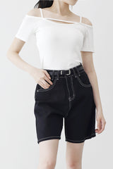 ロゼルUネッククロップTシャツ