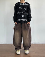 Spend Lettering Waffle Long Sleeve