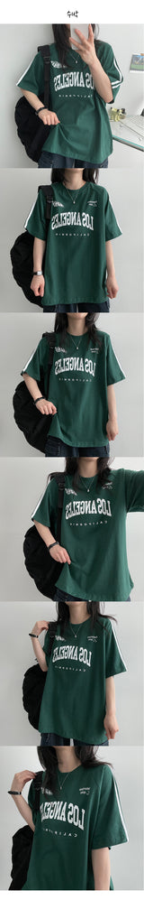 [H&L] Zenro Trackline Sporty Short-Sleeved T-shirt