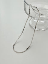 [2 color] mini bead crystal necklace choker / simple daily black white