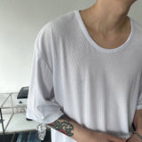 B747 Narrow Golgi V-Neck U-Neck Short Sleeve (3 colors)