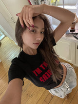 Number Lettering Crop Tee