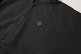 SKULL ZIP HOODIE PIGMENT DYED - CHARCOAL